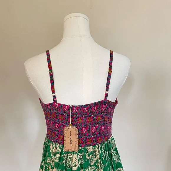 Natural Life Boho Forest Fairy Smocked Dress Women Medium Festival Summer Beach - Picture 5 of 12